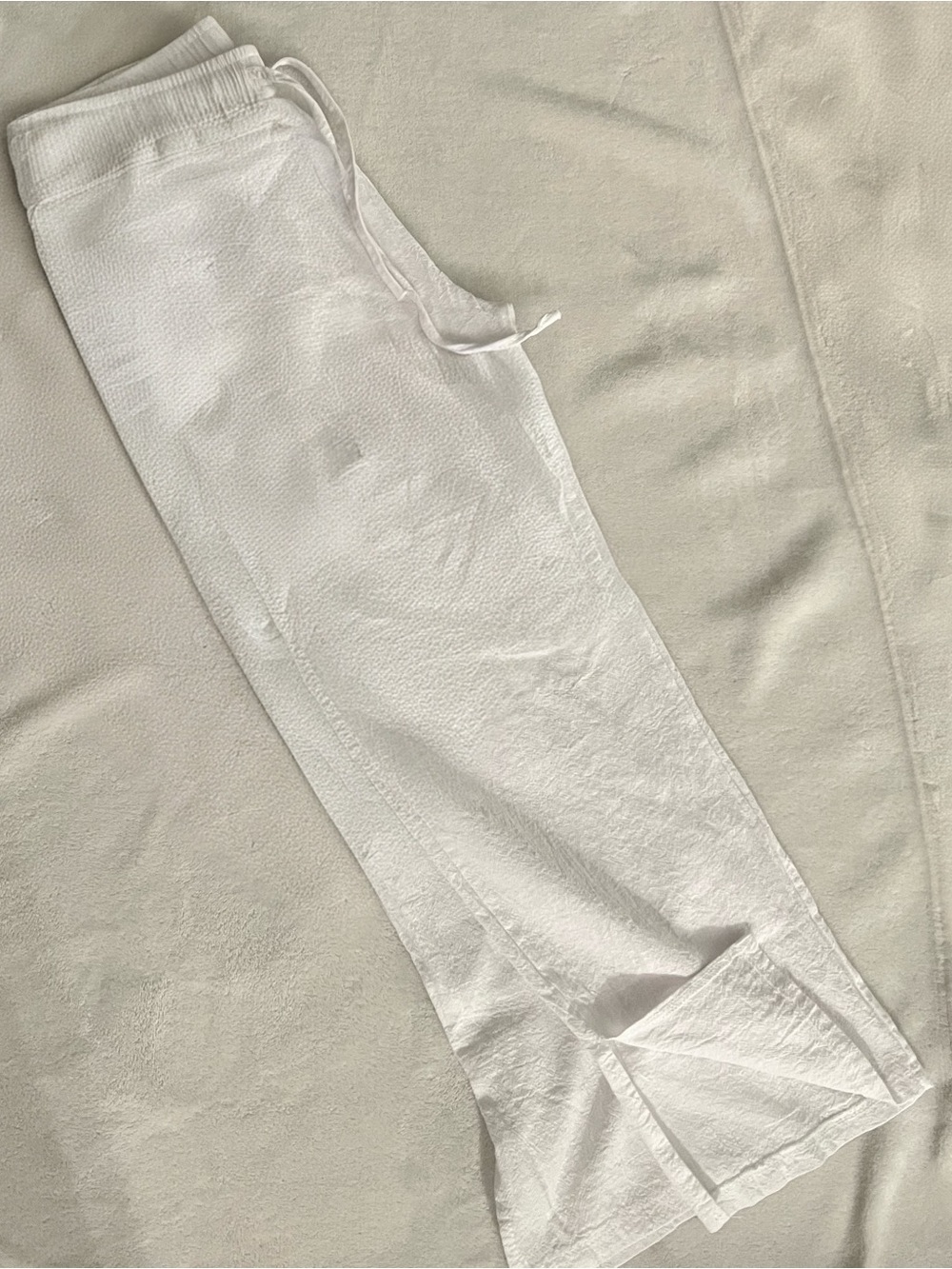 White Drawstring Linen Pants
